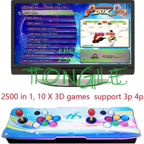 Pandora Box 9d 2500 in 1 PCB Game Board Arcade Game Console 3D Games with copy Sanwa joystick for 2 player Home fighting machine
