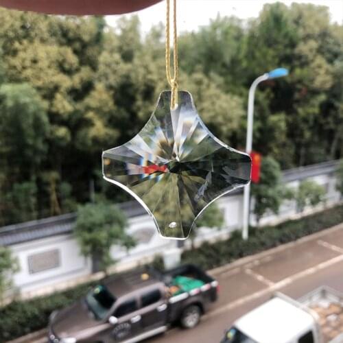 60MM Faceted Crystal Pendant Accessories For Chandelier Crystals 2 Holes Clear Suncatcher Lamp Parts Prism DIY Home Decor