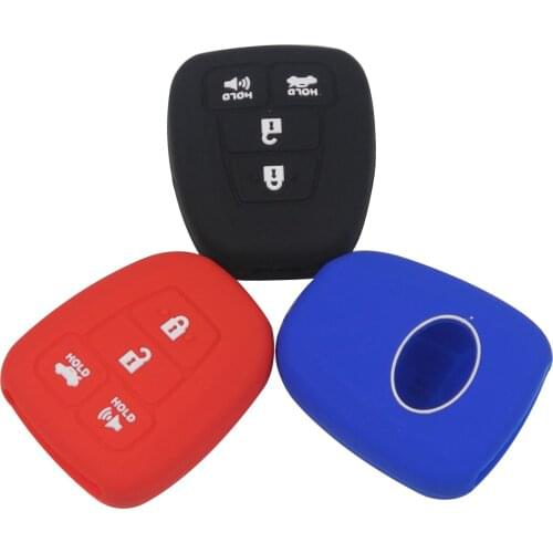 Kutery 4 Buttons Silicone Rubber Colorful Smart Remote Straight Car Key Cover Case For Toyota Camry Rav4 Protection Replacement