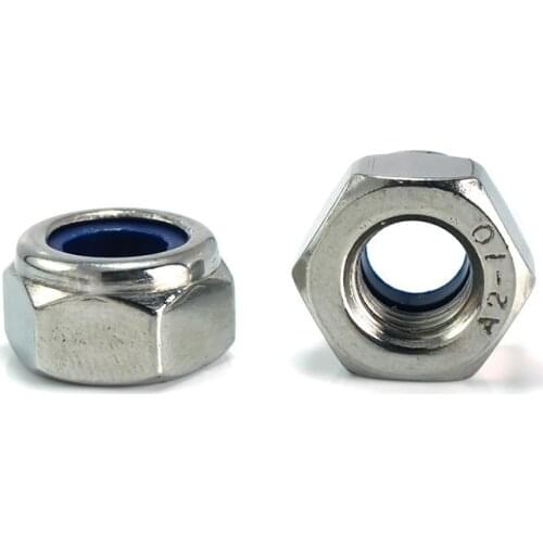 LUCHANG Free Shipping M14 M16 M18 M20 M24 M27 M30 304 Stainless Steel Nylon Self-locking Hex Nuts Locknut Slip Lock Nut