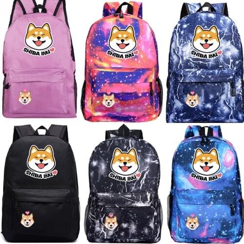 Cute Dog Shiba Inu Kids Boys Girls Back to School Gift Backpack Men Women New Pattern Travel Bags Fashion Book Mochila for Teens