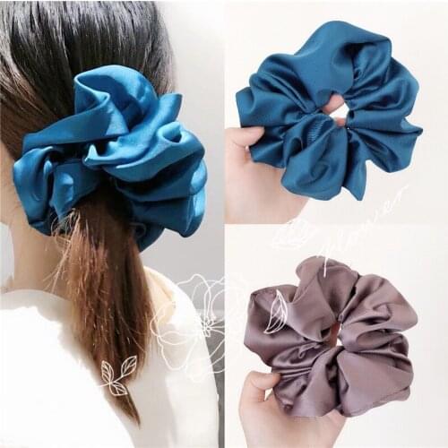 Fashion Girls Silk ribbon hair accessories Cute Sweet Kids Girls hair band headband rubber band easy matching elastic hair bands