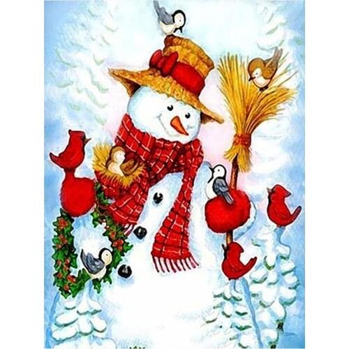 Cartoon Christmas Snowman Diamond Painting Round Full Drill Nouveaute DIY Mosaic Embroidery 5D Cross Stitch Home Decor Gifts