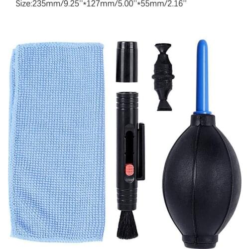 3IN1 Camera Cleaning Kit Suit Dust Cleaner Brush Air Blower Wipes Clean Cloth Kit For Gopro For Canon For Nikon Camcorder VCR