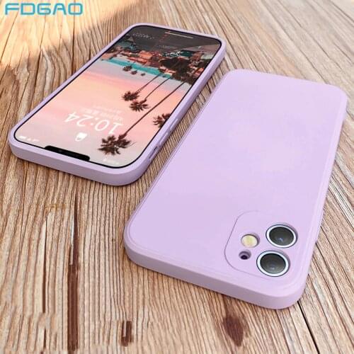 Original Luxury Liquid Silicone Case For iPhone 11 12 Pro Max SE 2020 XS Max XR X 10 7 8 Plus Full Cover Soft Camera Protection