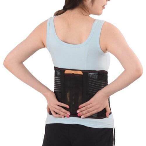 Orthopedic Tourmaline Self-heating Magnetic Steel Bone Waist Widen Belt Men Women Lumbar Support Back Brace Belt With 3pcs Pad