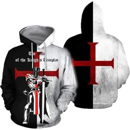 3D All Over Printed The Rise of the Knights Templar Hoodie Harajuku Fashion Hooded Sweatshirt Autumn Unisex hoodies Jacket