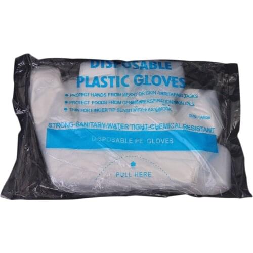 100pcs Disposable Plastic PE Gloves Anti-oil Transparent Gloves for Kitchen Cooking Cleaning Food Prep