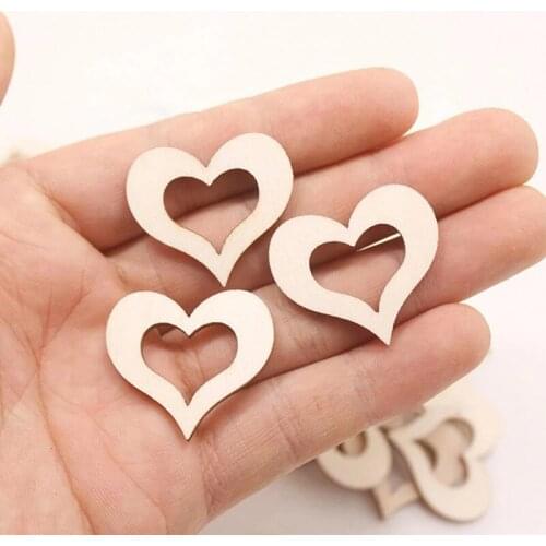 Hollow Love Wood Chips Wooden Love Heart Wedding Table Scatter Diy Craft Accessories Rustic Wedding Party Diy Decoration Favors
