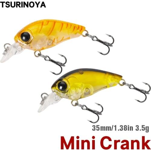 TSURINOYA Fishing Lure Mini Crankbait DW24 Top Water Floating Wobblers Hard Bait 35mm 3.5g Swimbait Crank Bait Bass Trout Lure