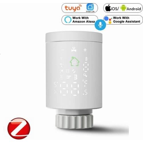 ZigBee Wifi Smart TRV Radiator Actuator Thermostatic Radiator Valve Tuya Temperature Controller Voice Remote Control Google Home