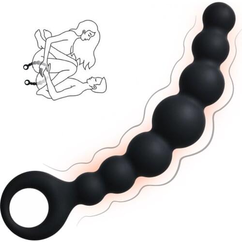 Handheld Anal Plug 7 Butt Beads Soft Silicone Sex Toys for Couple Female Vagina Masturbator Male Prostate Massage Adult Product