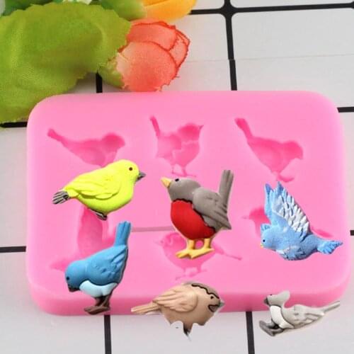 Mujiang DIY Birds Silicone Mold For Cake Decoration Animals Flower Basket Cupcake Mold Chocolate Polymer Clay Mould Resin Tools
