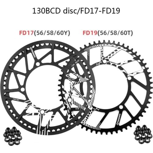 Fold Bicycle Chainrings FD17 56Y 58Y 60Y Sprocket FD19 56T 58T 60T Tooth Plate Foldable Bike Chain Wheel 130BCD