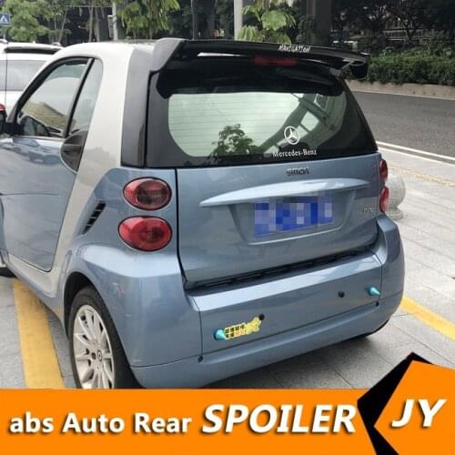 For Smart fortwo Spoiler 2008-2019 Smart fortwo spoiler High Quality ABS Material Car Rear Wing Primer Color Rear Spoiler
