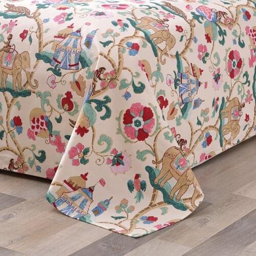 Pure Cotton Thick Canvas Reactive Printing Dyeing Moisture Absorption Breathable Comfortable Soft Skin-friendly Bed Sheet Quilt