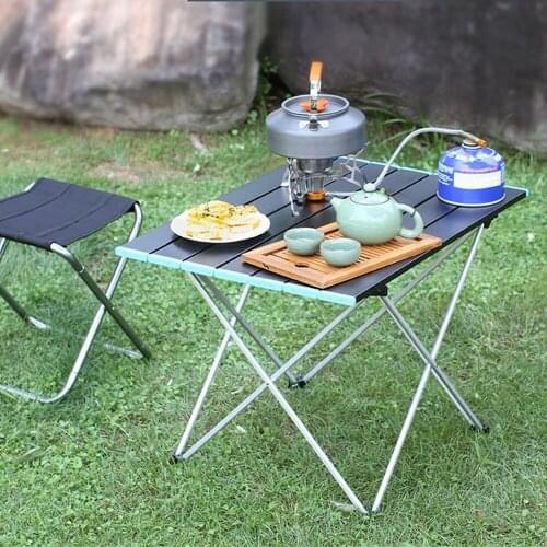 Outdoor Portable Folding Aluminum Table Lightweight Camping Picnic with Bag
