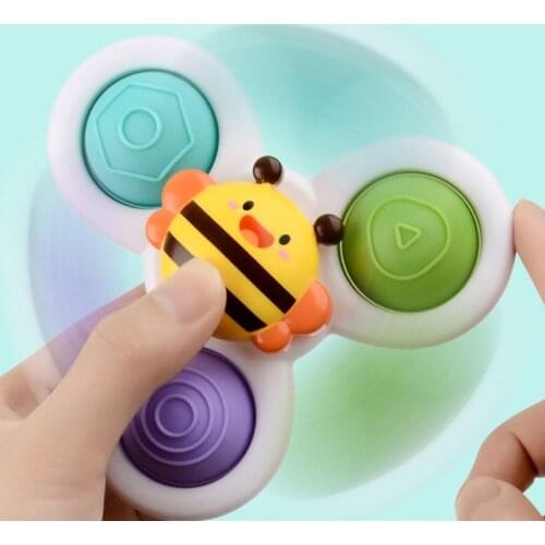 T5EC Cartoon Animal Rotating Suction Cups Suction Cup Spinning Toys Baby Bath Spinner Toy with Rotating Suction Cup for Bath