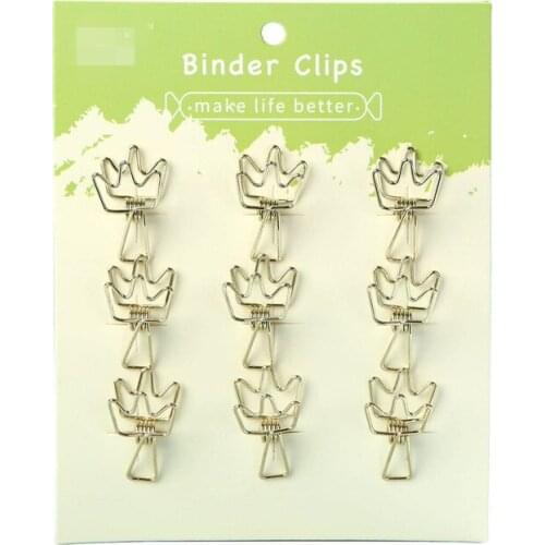 9PCS Hollowed Bill Long Tail Clips Office Holder Stationery Fish Clip Book Folder Paper Notes Letter Clamps Storage Binding