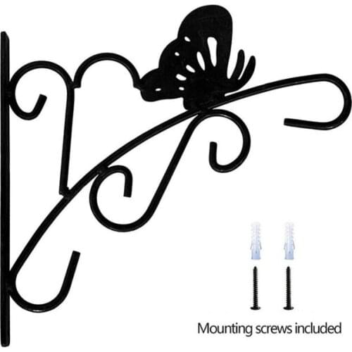 Iron Hook Hang Lantern Plant Flower Pot Wrought Iron Hooks Garden Decoration Home Decor Wall Hook Hanger Rack Wall Decoration