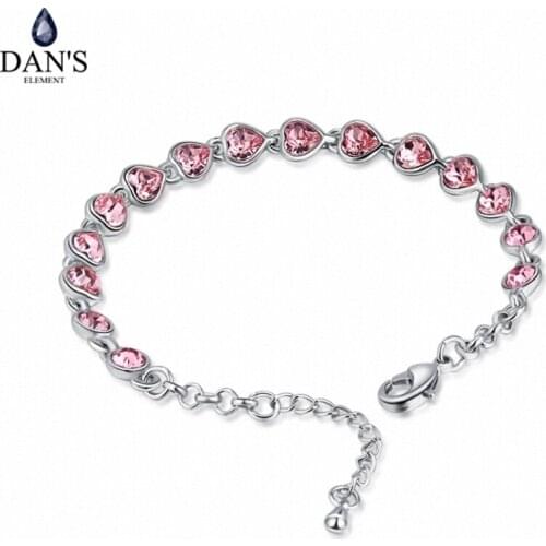 Dans Element Austrian Crystals jewelry White gold Color Fashion bangle for women Brand new sale Vintage #133761