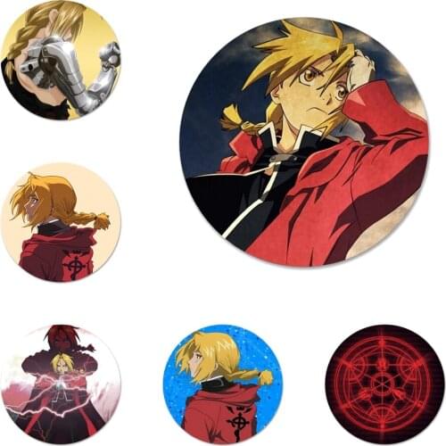 58mm Edward Elric Icons Pins Badge Decoration Brooches Metal Badges For Clothes Backpack Decoration