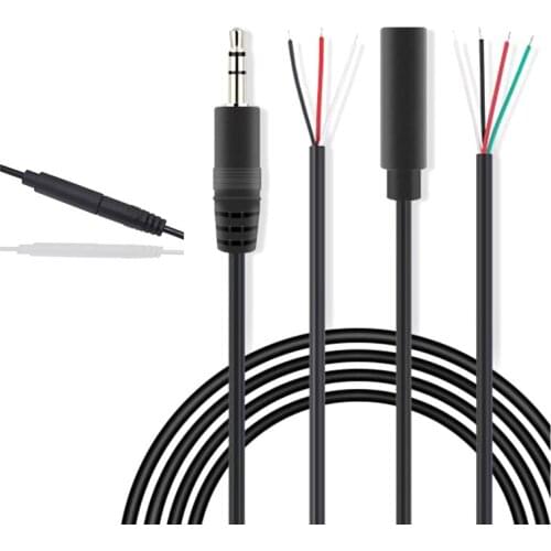 1pcs/5pcs 3 or 4 Core Audio Output Line 30CM Audio Extension Cable Aux Single Head Line Stereo 3.5mm Male and Female Cable