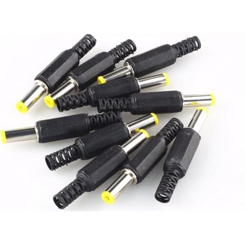 10 PCS Hot 5.5mm x 2.5mm DC Power Plugs Male Barrel Connectors Black