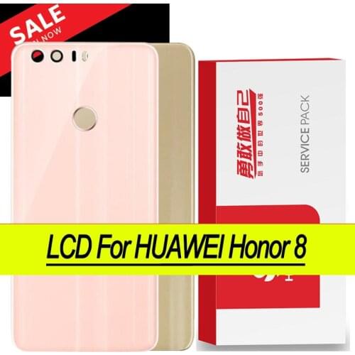 100% Original for Huawei Honor 8 Back Battery Cover Rear Glass Door Panel Case Battery Cover with Camera Lens