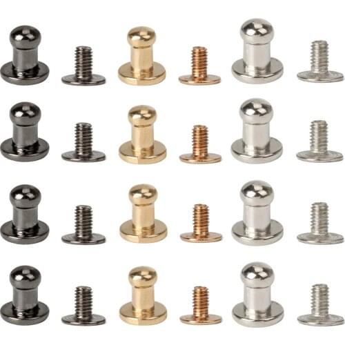 20PCS 7x5mm Metal Round Pacifier Shape Studs Rivets with Screws for DIY Craft Leather Necklace Bags Shoes Jackets Belts
