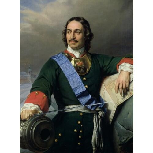24" inch # TOP ART Peter the Great Emperor of Russia Tsar of Russia ON CANVAS PRINT oil painting on canvas-FREE SHIPPING