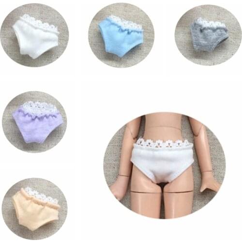 5PCS Lace Underwear Briefs for barbi doll Knickers for blyth Pant Girl Play doll accessories 5 Colors DC001