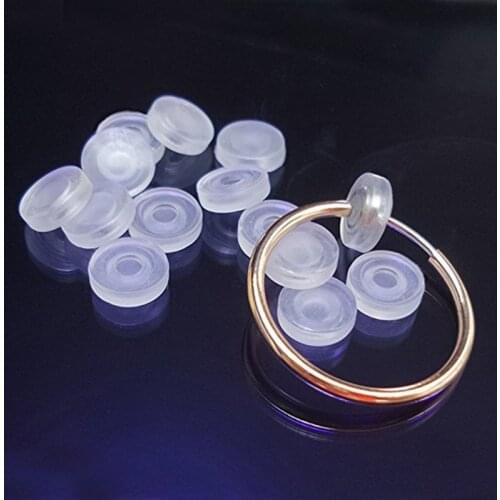 50PCS Clear Comfort Earring Pads Silicone Anti Pain Cushion for Clip On Earrings