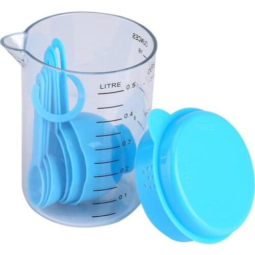 7Pcs/Set Plastic Measuring Spoons Graduated Cup Milk Powder Brewing Bottle Kitchen Baking Tool Chef Aid Kitchen Measuring Tools
