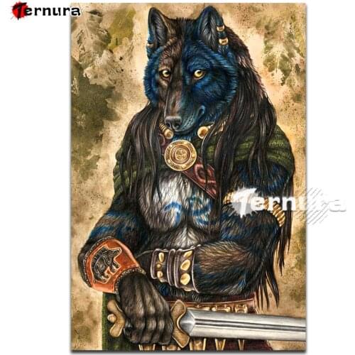 Diamond Embroidery Werewolf 5D DIY Diamond Painting Anubis rhinestone Diamond Mosaic Cross stitch needlework living room decor