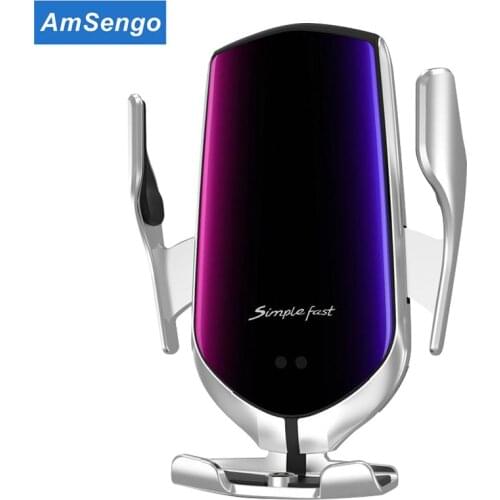 Amsengo Automatic Clamping Car Wireless Charger For iPhone 12 11 8 X Huawei Magnetic Smart Induction Fast Wireless Car Chargers