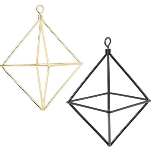 Freestanding Hanging Planters Geometric Swing Wrought Iron Tillandsia Air Plants Holder Triangular Shaped Metal Rack