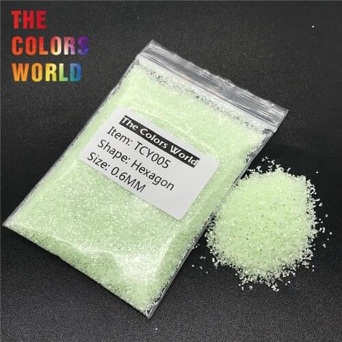 TCY005 Shinning Silver Light Green Color Hexagon Shape Nail Glitter Nail Art Decoration Nail Gel Face Glitter Makeup Henna DIY