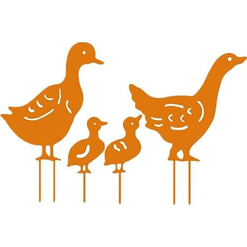 Decorate Garden Piles with Metal Duck Gardening Artwork Garden Lawn Backyard Decoration Gift Duck Farm Art Ornaments