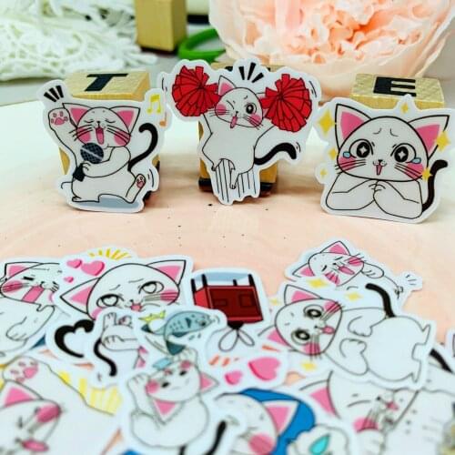 40 pcs Cute cat for kid homemade book stickers on laptop / decorative scrapbooking/DIY