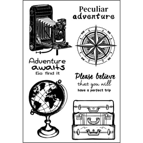 Travel Essential Tools Transparent Clear Silicone Stamp Seal for DIY Scrapbooking Photo Album Decorative Rubber Stamp