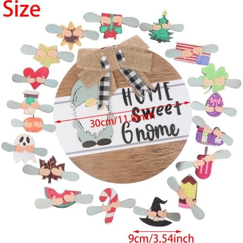 Welcome Sign Door Hanger Cute Gnome Truck Wooden Home Front Porch Decoration