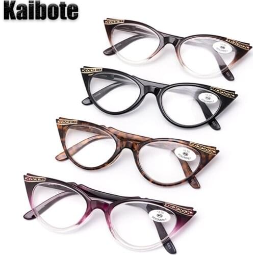 Kaibote Super Valued 4 Pack Reading Glasses Cat Eye for Women Reader Eyewear Fashion Ladies Presbyopic Eyeglasses +1.0 to +3.5