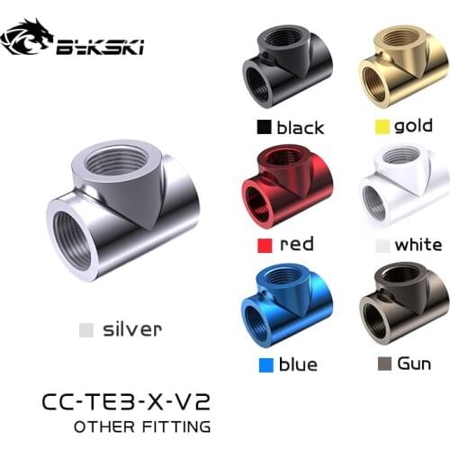 Bykski 3-Way Cubic Spilter Fittings / G1/4'' Female Multi-Way Connector Adapter PC Water Cooling Accessories / CC-TE3-X-V2