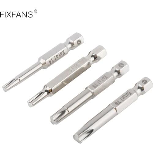 FIXFANS 4Pcs Chrome Vanadium Steel Y Type Screwdriver Bits 1/4 inch Hex Shank Y Screwdriver Bit Set Hand Tool, Y4 Y5 Y6 Y8