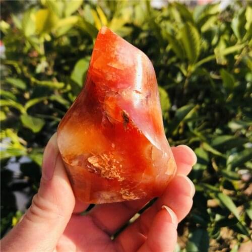 Red agate crystal flame natural Carnelian quartz torch gemstone free form crystals healing Reiki home decor