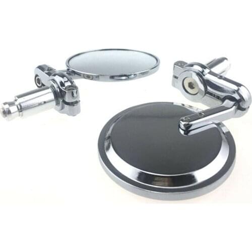 22mm 7/8'' Motorcycle Side Mirror Handlebar End Rear View Round Mirrors Motocross Racing Universal Accessories