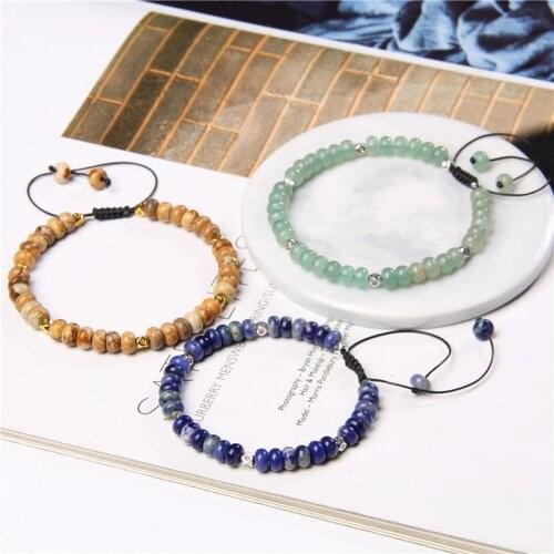 Fashion Abacus Beads Bracelets For Women Men Natural Stone Wheel Golden Dice Charm Braided Bracelet Lucky Chakra Wealth Jewelry