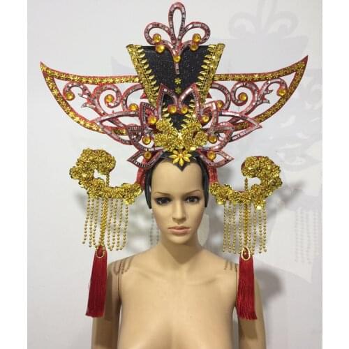 Feather clothing Stage performance catwalk carnival Headdress flower pubs party Mens wear womens clothing Palace costume queen