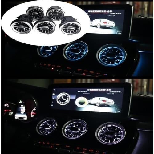 Car Front Console Air Condition AC Vent Outlet Turbo ambient lights Turbine outlet LED Air Outlet for benz W205 GLC